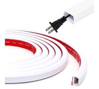 Petit passe-câbles flexible, autocollant, protection de câble de sol en PVC, passe-câbles facile à couper, montage pour tous les câbles d'alimentation, maison, bureau, école, entrepôt (3 mètres)