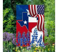 Petit Pavillon Fleurs patriotiques du Texas pour le 4 juillet Pavillon de | jardin Carnaval 12x18in Léger Drapeau de jardin Double Face bannière Anniversaires Balcon