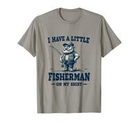 Petit Pêcheur dans Lame Papa Passion Canne T-Shirt