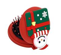 Petit peigne pliable portable, peigne pliable de Noël, brosse à cheveux de voyage, brosse à cheveux Père Noël, bonhomme de neige, brosse à cheveux pliable compacte pour sac à main, peigne à coussin