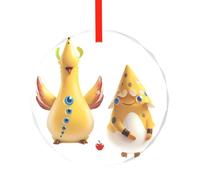 Petit pendentif rond en verre imprimé canard jaune - élégant arbre de Noël à suspendre ornement pour vacances, maison, bureau, Noël