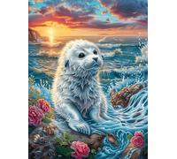 Petit Phoque sous l'eau dans Un récif corallien Puzzles 300 Pièces pour Adultes Educa Difficile Activité Créative Décoration Salon Jeu De Réflexion Cadeau Unique 300 PCS