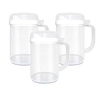 Petit pichet pour l'apprentissage précoce, 3 pièces, pichet en plastique facile à verser, sans danger pour les enfants, avec couvercle et poignée Pour l'eau, le lait et les jus
