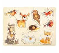 Small Foot Design Set de puzzle 11499 Animaux forestiers en bois Motifs d'animaux dès 12 mois