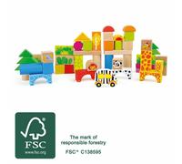 Petit Pied En Bois Zoo Blocs De Construction 50 Pcs