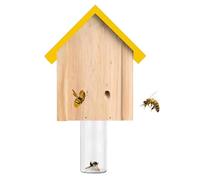 Petit piège à abeilles pour la maison - Piège à abeilles de charpentier naturel de style chalet - Piège à abeilles de charpentier - Nid anti-guêpes sûr en forme de maison en bois - Décoration de