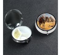 Petit pilulier 3 compartiments - Joli organisateur de médicaments pyramide camel - Pilulier portable - Organisateur de vitamines pour contenir des huiles de poisson et des compléments alimentaires
