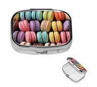 Petit pilulier à 2 compartiments - Joli organisateur de médicaments aromatisé - Macaron - Biscuit - Pâtisseries - Pilulier de voyage - Pilulier portable - Organisateur de vitamines pour contenir des