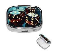 Petit pilulier à 2 compartiments - Joli organisateur de médicaments - Graphiques de voyage - Pilulier portable - Organisateur de vitamines pour contenir des huiles de poisson et des compléments