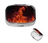 Petit pilulier à 2 compartiments, pilulier en métal portable pour poche, sac à main, boîte à pilules de voyage avec miroir carré, support de médicaments et vitamines, cadeau unique