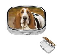 Petit pilulier à 2 compartiments, pilulier quotidien en métal portable pour poche, sac à main, boîte à pilules de voyage avec miroir carré, support de médicaments et vitamines, cadeau unique