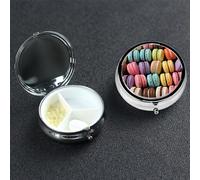 Petit pilulier à 3 compartiments - Joli organisateur de médicaments aromatisé - Macaron - Biscuit - Pâtisseries - Pilulier de voyage - Pilulier portable - Organisateur de vitamines pour contenir des