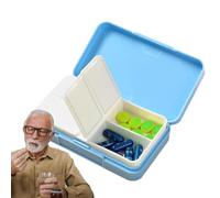 Petit pilulier à huile de poisson avec 4 compartiments, 9,5 x 5,5 x 2,5 cm, boîte à comprimés pour compléments alimentaires, petite boîte à pilules