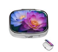 Petit pilulier avec 2 compartiments en forme de fleur pour poche ou sac à main, mini pilulier portable en métal pour contenir des suppléments et des vitamines