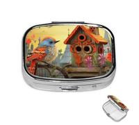 Petit pilulier avec 2 compartiments pour poche ou sac à main - En métal - Portable - Peut contenir des suppléments et des vitamines