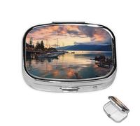 Petit pilulier avec 2 compartiments pour soirée à Vancouver - Pilulier pour poche ou sac à main - Mini pilulier en métal portable pour transporter des suppléments et des vitamines