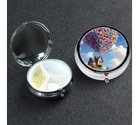 Petit pilulier avec 3 compartiments colorés pour poche ou sac à main, mini pilulier en métal portable pour contenir des suppléments et des vitamines