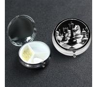 Petit pilulier avec 3 compartiments noir et blanc pour poche ou sac à main, mini pilulier de voyage portable pour contenir des suppléments et des vitamines