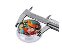 Petit pilulier avec 3 compartiments - Plantes tropicales et perroquets - Pilulier pour poche ou sac à main - Mini pilulier en métal portable pour contenir des suppléments et des vitamines