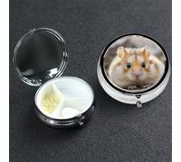 Petit pilulier avec 3 compartiments souriants pour poche ou sac à main, mini pilulier en métal portable de voyage pour contenir des suppléments et des vitamines
