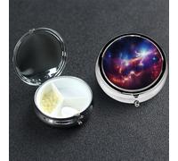 Petit pilulier avec 3 compartiments - Univers étoiles étoilées - Pour poche ou sac à main - Mini pilulier en métal - Portable - Pour contenir des suppléments et des vitamines