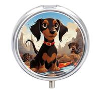 Petit pilulier de voyage avec motif teckel I Love My Dog - 3 compartiments - Portable - Design anti-mélange - Facile à récupérer - Médicaments, vitamines et compléments