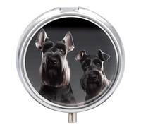 Petit pilulier de voyage en forme de chien schnauzer mignon à 3 compartiments, organiseur quotidien portable avec design anti-mélange, facile à récupérer, médicaments pour médicaments, vitamines