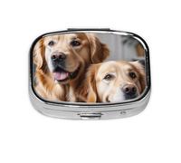 Petit pilulier de voyage en métal avec motif Golden Retriever - Pour un usage quotidien - Pour sac à main et sac