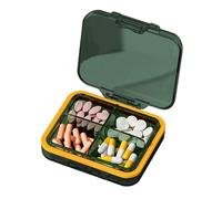 Petit pilulier de voyage en silicone | Pilulier de voyage portable | Boîte de supplément avec fermeture de sécurité, boîte de rangement classée en silicone