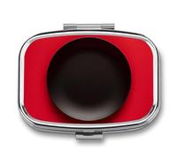 Petit pilulier de voyage portable avec 2 compartiments rouge et noir - Boîte à pilules de poche pour huile de poisson - Organisateur de médicaments mignon - Organisateurs de vitamines