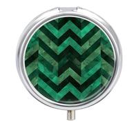 Petit pilulier de voyage rond et portable avec vert émeraude - Organiseur de voyage pour poche, sac à main et commodité quotidienne