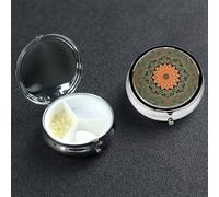 Petit pilulier en métal à 3 compartiments pour sac à main ou poche de voyage - Pilulier portable bohème pour vitamines, huile de poisson