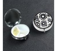 Petit pilulier en métal à 3 compartiments pour sac à main ou poche de voyage, pilulier portable, noir, gris, blanc, organiseur de médicaments pour vitamines, huile de poisson