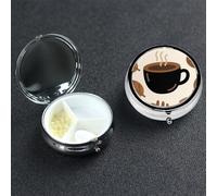 Petit pilulier en métal à 3 compartiments pour sac à main ou poche de voyage - Pilulier portable pour feuilles de café - Organiseur de médicaments pour vitamines, huile de poisson