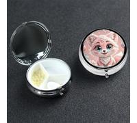 Petit pilulier en métal à 3 compartiments pour sac à main ou poche de voyage - Pilulier portable pour bonbons, renard, médicaments pour vitamines, huile de poisson