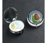 Petit pilulier en métal à 3 compartiments pour sac à main ou poche - Pilulier portable en forme d'escargot mignon pour vitamines, huile de poisson