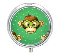 Petit pilulier Green Monkey - 3 compartiments - Étanche - Organiseur de voyage pour poche ou sac à main - Mini pilulier portable pour médicaments et vitamines