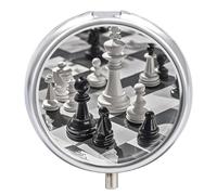 Petit pilulier noir et blanc d'échecs à 3 compartiments - Portable - Design anti-mélange - Facile à récupérer - Médicaments pour médicaments, vitamines et compléments