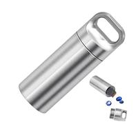 Petit pilulier - Pilulier en acier inoxydable poli miroir, petit corps cylindrique très dur, portable, incassable, stockage de capsules pour un usage quotidien, usage domestique | Activité d'aventure