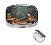 Petit pilulier portable à 2 compartiments - Organisateur de médicaments - Pour les mathématiques et les voyages - Pilulier portable - Organisateur de vitamines pour contenir des huiles de poisson et