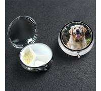 Petit pilulier portable à 3 compartiments - Organisateur de médicaments amusant - Golden Retriever - Pilulier de voyage portable - Organisateur de vitamines pour contenir des huiles de poisson et des