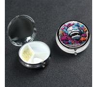 Petit pilulier portable à 3 compartiments - Organisateur de médicaments coloré - Graffiti - Pilulier de voyage - Organisateur de vitamines pour contenir des huiles de poisson et des compléments