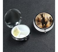 Petit pilulier portable à 3 compartiments - Organisateur de médicaments mignon pour de nombreux chevaux - Pilulier portable pour vitamines - Pour contenir des huiles de poisson et des compléments