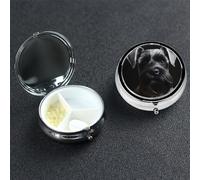 Petit pilulier portable à 3 compartiments - Organisateur de médicaments mignon - Schnauzer noir - Pilulier de voyage portable - Organiseur de vitamines pour contenir des huiles de poisson et des
