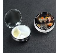 Petit pilulier portable à 3 compartiments - Organisateur de médicaments pour cocktail, fête, voyage - Pilulier portable - Organisateur de vitamines pour contenir des huiles de poisson et des