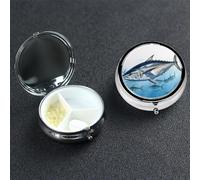 Petit pilulier portable à 3 compartiments - Organisateur de médicaments - Thon rouge - Thunnus - Pilulier portable - Organisateur de vitamines pour contenir des huiles de poisson et des compléments
