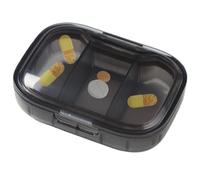 Petit Pilulier Portable À 3 Niveaux, Distributeur Pour Vitamines, Huile De Foie De Morue, Compléments Alimentaires Et Médicaments, Idéal Pour Les Voyages Et Le Travail (Noir)