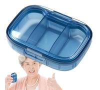 Petit Pilulier Portable À 3 Niveaux, Distributeur Pour Vitamines, Huile De Foie De Morue, Compléments Alimentaires Et Médicaments, Idéal Pour Les Voyages Et Le Travail (Bleu)