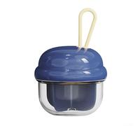 Petit pilulier portable avec 4 compartiments séparés, design anti-mélange et couvercle à double verrouillage sécurisé pour la gestion des médicaments (bleu)