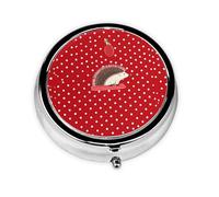 Petit pilulier portable pour poche et sac à main - Joli organisateur de médicaments - Motif hérisson à pois rouges - Pilulier de voyage pour vitamines et huiles de poisson